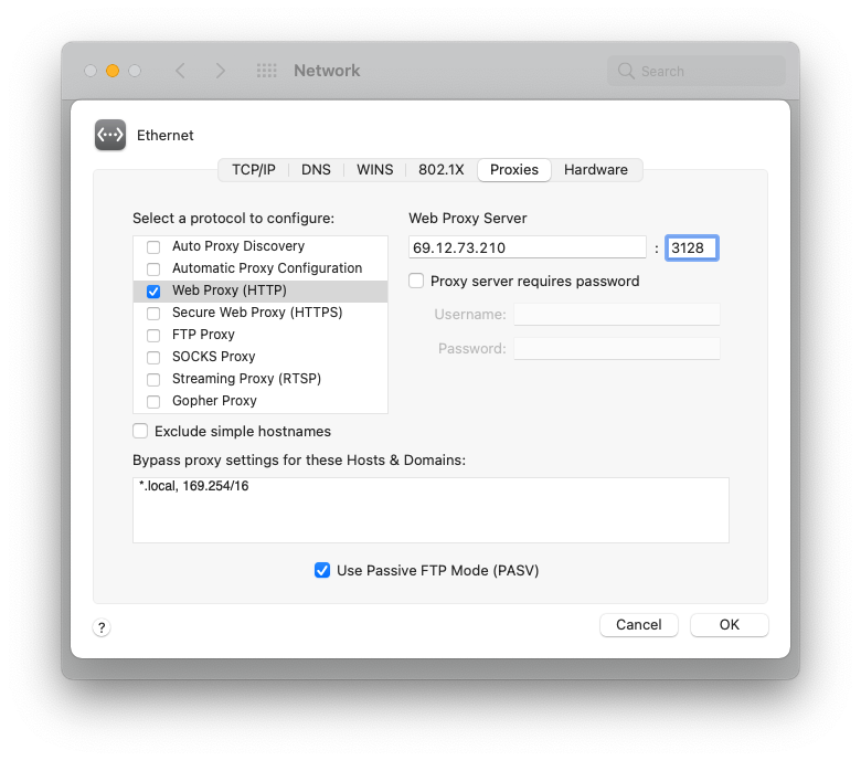 MacOS Proxy