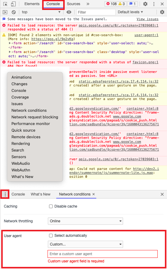 User Agent Switcher